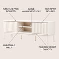 thumbnail image 3 of JONATHAN Y Gennaro 58 in. Farmhouse 3-Storage Sliding Door TV Stand Fits TVs up to 65 in. with Cable Management, Off-White, 3 of 12