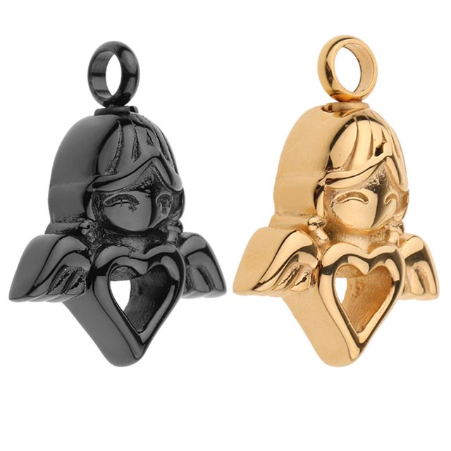2 Pedazos De Cremación De Acero De Ángel Accesorios De Recuerdos Sunnimix Alas de ángel Colgante de urna