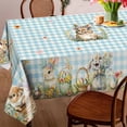 thumbnail image 3 of Easter Tablecloth 60x84 Inch Rectangle - Easter Decorations for The Home - Blue Plaid Water Resistant Spring Table Cloth Rectangle for Party,Table, Outdoor, 3 of 6
