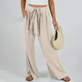 thumbnail image 5 of Levmjia Womens Pants High Waisted Wide Leg Cotton Stretchy Comfy Casual Lounge for Plus Size Soft Breathable Workout Yoga Travel S-XXL, 5 of 8