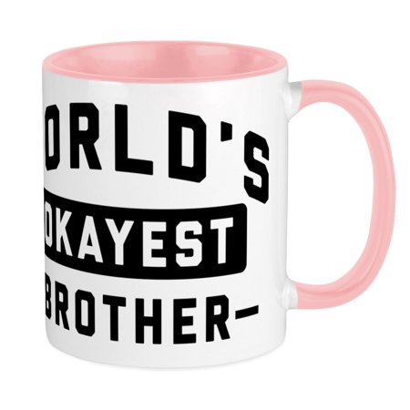 

CafePress - World s Okayest Brother 15 Oz Ceramic Large Mug - Ceramic Coffee Tea Novelty Mug Cup 11 oz