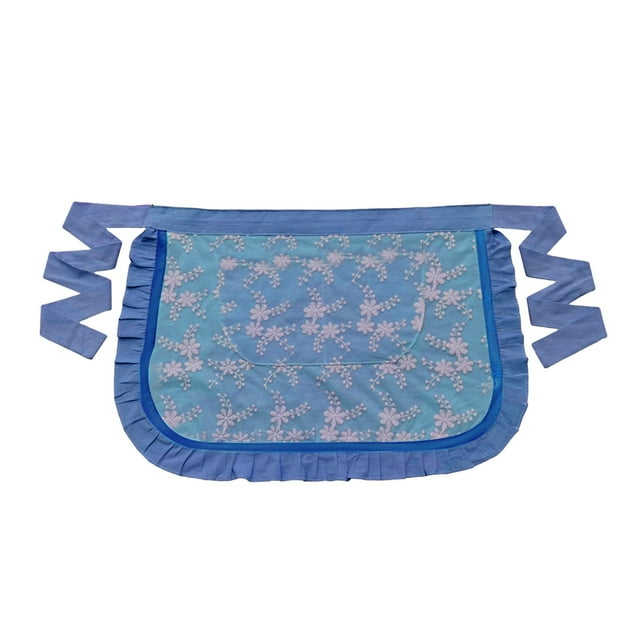 PEKIOGT Waist Apron Soft Oil Proof Lace Embroidered Women Server Waitress Short Half Apron with 2 Pockets for Kitchen