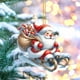thumbnail image 3 of Oioii Santa’s Sleigh Ornament, Festive Christmas Tree Decoration Acrylic Materials 2D Flat Pendant, 3 of 4