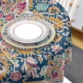 thumbnail image 4 of Colorful Boho Round Tablecloth 60 Inch - Waterproof Fabric Table Cloth Protector, Ethnic Vintage Mexican Flowers Southwestern Tablecloths Washable Table Cover for Kitchen Coffee Table, 4 of 6