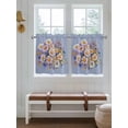 thumbnail image 2 of Watercolor Flowers 2 Panel Kitchen Curtains for Small Windows, Farmhouse Spring Botanical Daisy Plants Bathroom Tier Curtain, Short Window Treatment for Bedroom/Living Room 55"x24", 2 of 6