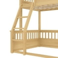 thumbnail image 6 of URTR Twin over Full Bunk Bed with Ladder & Guardrails, Solid Wood Detachable Low Bunk Bed, Space-Saving Design & No Box Spring Needed for Bedroom, Natural, 6 of 9