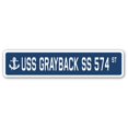 thumbnail image 1 of SignMission SSN-Grayback Ss 574 4 x 18 in. A-16 Street Sign - USS Grayback SS 574, 1 of 1