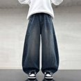 thumbnail image 2 of Caixia Boys Casual Straight Leg Baggy Jeans Kids Elastic Waist Loose Denim Pants with Pockets, 2 of 8