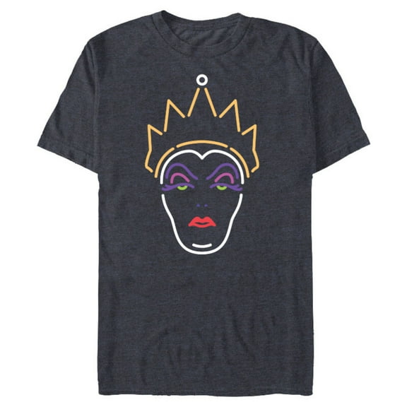 Disney Evil Queen Neon Face T-Shirt- Short Sleeve Blended T-Shirt for Adults - Customized-Navy Heather