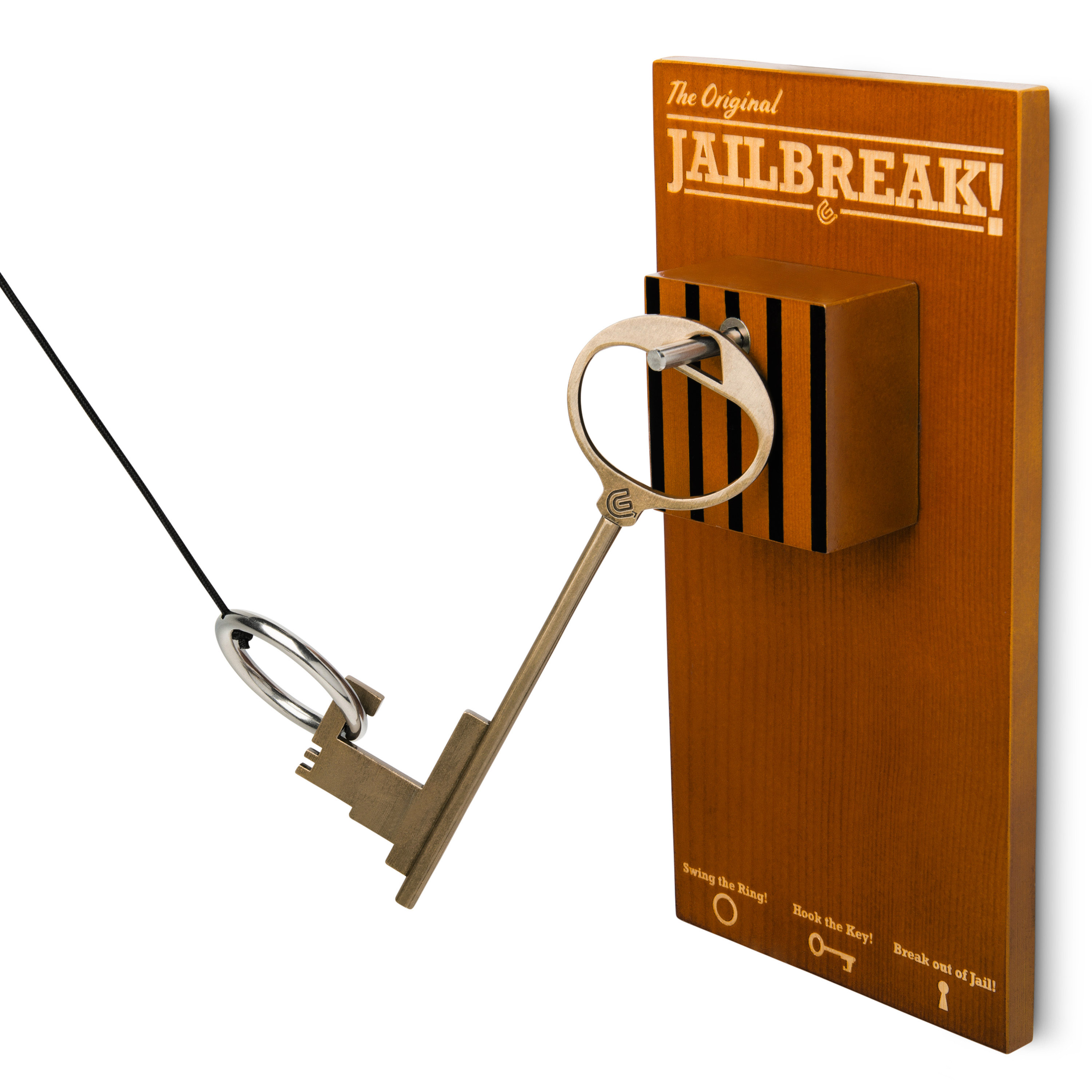 Jail Break Key Swing DIY Kit Stainless Steel Hardware and Nylon String Ring Toss Game Indoor – Outdoor for Endless Hours of Fun!