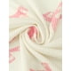 thumbnail image 5 of Conjunto de pijama de mujer de tres piezas: top de tirantes, pantalones largos y cárdigan de manga larga en blanco y rosa con lazo, 5 of 5