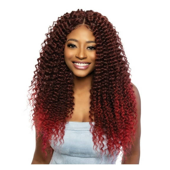 Mane Concept Brown Sugar Human Hair Blend 4" Deep Part HD Clear Lace Wig - BSHC294 BUTTERFLY (OM1B/RED)