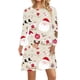 thumbnail image 1 of Vestido estampado de estilo navideño para mujer, Otoño Invierno, manga larga, cuello redondo, informal, suelto, corte en A, vestido de fiesta de año nuevo para mujer, 1 of 5