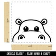 thumbnail image 2 of Peeking Hippopotamus Self-Inking Rubber Stamp Ink Stamper - Orange Ink - Small 1 Inch, 2 of 7