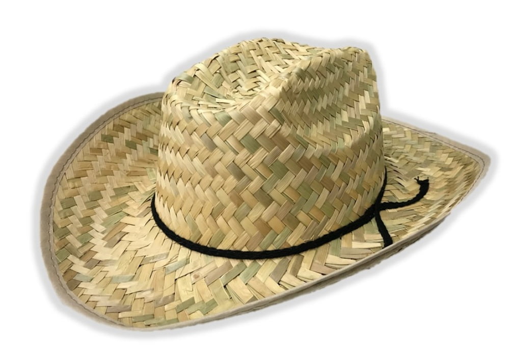Straw Cowboy Hat Adult Mens Western Woven Halloween Costume Accessory