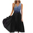 thumbnail image 1 of QJUHUNG Robe Midi Formelle pour Femmes Soirée Été Col en V Manches Courtes T-Shirt Soirée Invité de Mariage Style Asymétrique B-8 Cocktail Gris_i L, 1 of 5