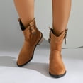 thumbnail image 2 of Mostsola Cowboy Boots for Women Retro Buckle Studded Western Booties Suede Cowgirl Short Boots, 2 of 9