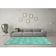 thumbnail image 3 of Ahgly Company Indoor Round Abstract Light Blue Modern Area Rugs, 4' Round, 3 of 4