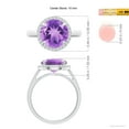 thumbnail image 4 of ANGARA Natural 3.2 Ct. Amethyst with Diamond Halo Ring in 14K White Gold for Women (Ring Size: 4), 4 of 9