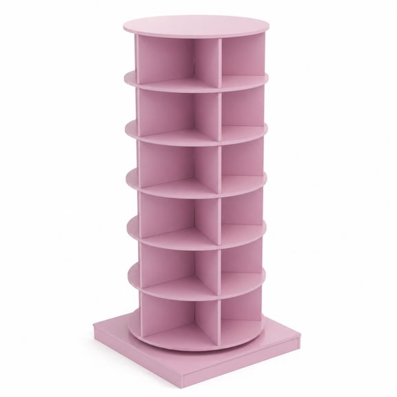 Miniyam 360° Rotating Shoe Rack, 6-Tiers Shoe Rack Organizer for Entryway, Pink