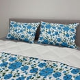 thumbnail image 2 of Floral Comforter & Sham Bedding Set, Blooming Poppies Leaves Spring Tones Hand Drawn Sketch Repetitive, 3 pcs Duvet Set Microfiber Filling Quilt, 5 Sizes, Emerald and Deep Sky Blue, by Ambesonne, 2 of 4