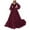 I-Red-B, variant on 2025 Women's Bead Back Wedding Day Dress Zipper Chest Cushion Long formal Summer Dresses Sleeve Evening