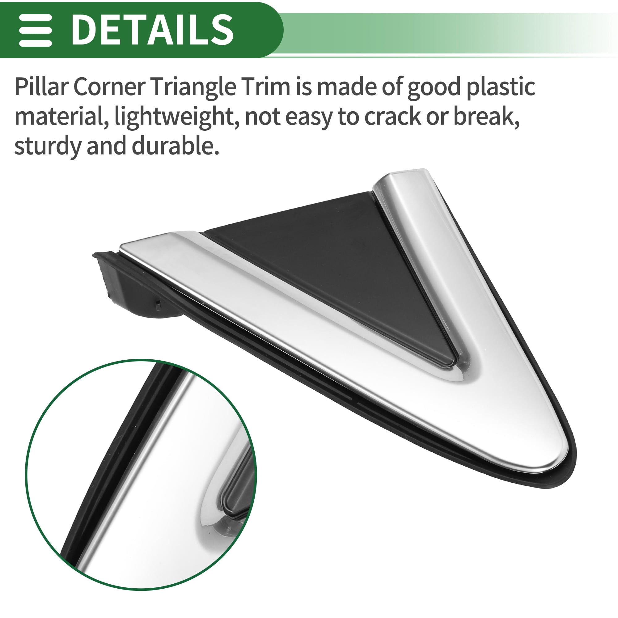 Unique Bargains Pillar Corner Triangle Trim for Cadillac XTS 2013-2019 Plastic