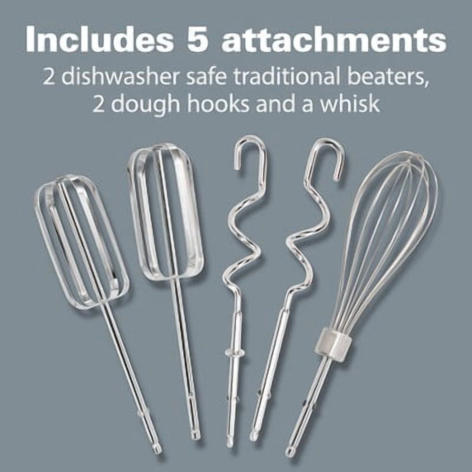 Hand Mixer w/case : 6-Speed Red Handheld Mixer for Kitchen, 275W, Dishwasher-Safe Parts