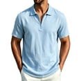 thumbnail image 3 of Josdec Men's Casual Linen Blend Polo Shirt Half-Zip Short Sleeve Business and Daily Tops for Summer Sizes S-XXL, 3 of 7