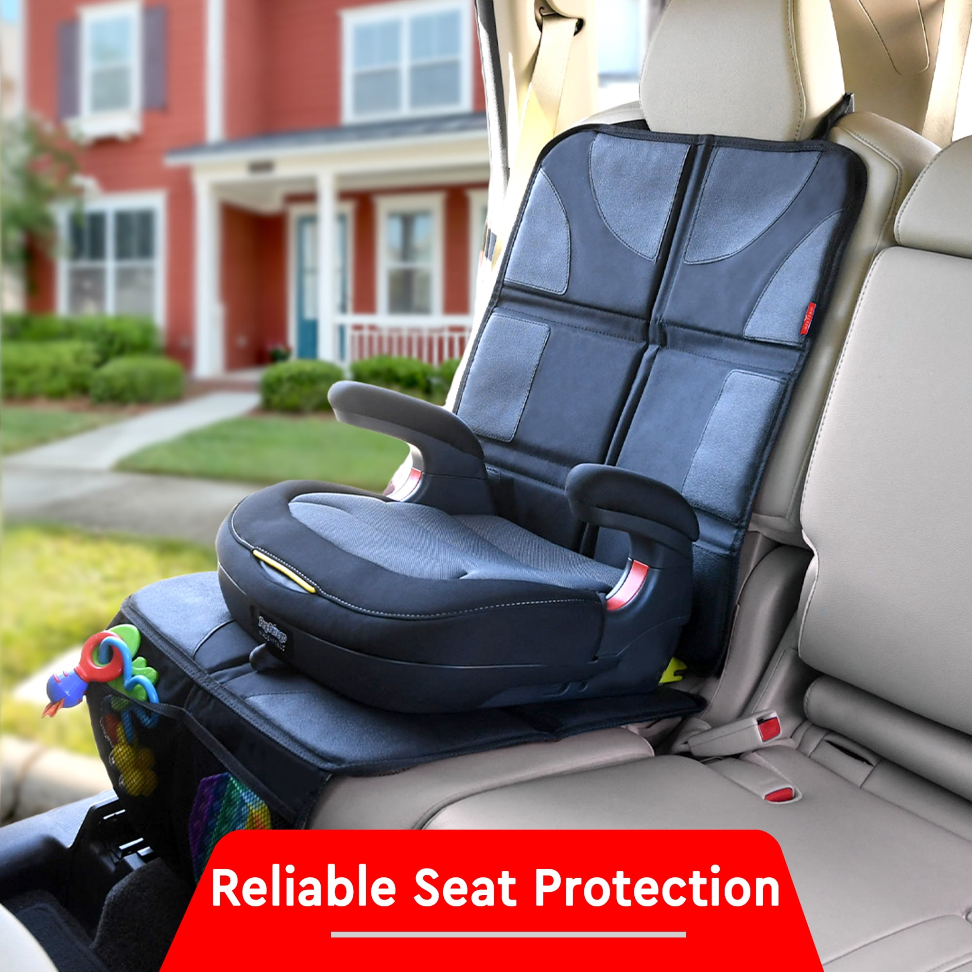 Helteko XL Car Seat Protector for Child Car Seats, Cover Protection, Polyester, 2 pack, Black