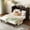 Espresso, variant on Queen Size Murphy Bed Cabinet with Rattan Design, Pine Wood Wall Bed with Storage Drawer, Space Saving Furniture for Guest Room, Walnut Finish