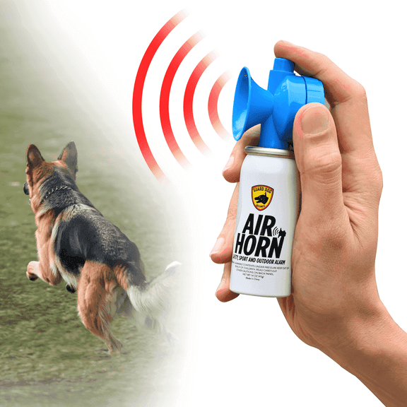 Air Horn for Dogs, Powerful Noise Maker for Training, Behavior Aids, Outdoor Safe by Guard Dog Security, White
