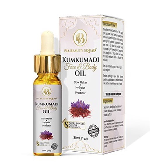 Ayurvedic Kumkumadi Oil for Face – Authentic Kumkumadi Tailam with Saffron, Herbal Glow Oil (Kumkumadi Lepam Inspired)