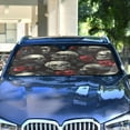 thumbnail image 4 of WOBOGO Skull Red Roses Pattern Car Windshield Sunshades Autopilot Lightweight Accordion Sun Visor 55×27.6in, 4 of 8