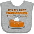 thumbnail image 3 of Inktastic It's My 1st Thanksgiving with Cute Smiling Pumpkin Pie Boys or Girls Baby Bib, 3 of 4