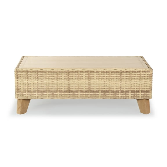 SAFAVIEH Couture Margarita Outdoor Patio Wicker Coffee Table, Natural
