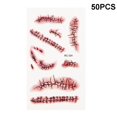thumbnail image 1 of De Halloween Horror Sangrado Costura Cicatrices Pegatinas Diy Halloween Suministros Horror Tatuaje Pegatinas Para Fiesta De Cosplay Noticed HA043583-04, 1 of 6