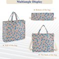 thumbnail image 6 of FORMRS Womens Corduroy Tote Bag Crossbody Shoulder Handbag with Pocket, Small Pink Flower, 6 of 7