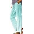 thumbnail image 2 of Patlollav Straight Leg Pants for Women Printed Rolled Casual Pocket Pants, 2 of 6