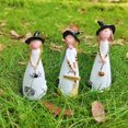 thumbnail image 5 of Adorable Friendly Witches,Witch Statues Halloween Decorations,Cute Party and Home Decor and Fall Accents,Classic Witches Hats,Cat,Ghost,Crow,and Pumpkins Halloween Room Decor,Ceramic Figurines, 5 of 8