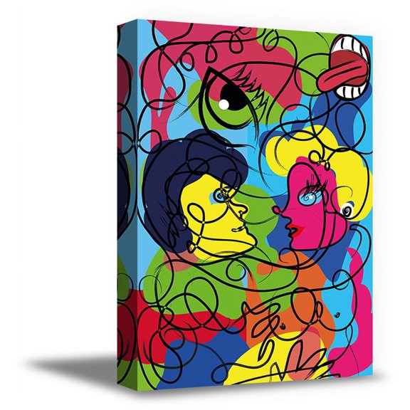 Awkward Styles Contemporary Painting Canvas Wall Art Colorful Figures Home Decor Prints Expressive Artwork