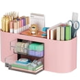 thumbnail image 1 of Organizador de escritorio Marbrasse con 3 cajones y 7 compartimentos, color rosa, 1 of 7