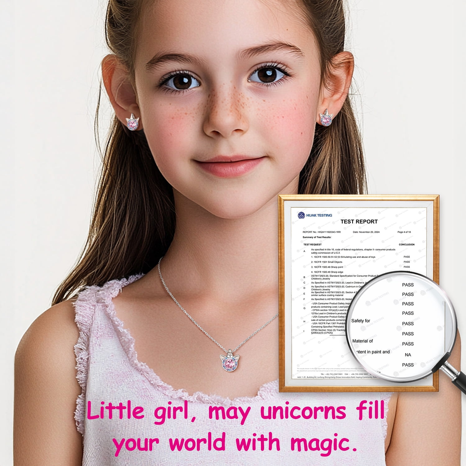Just Being Cute Unicorn Earrings for Girls Women, 925 Sterling Silver Stud Earring Created Tourmaline Birthstone Birthday Graduation Jewelry Gifts for Her