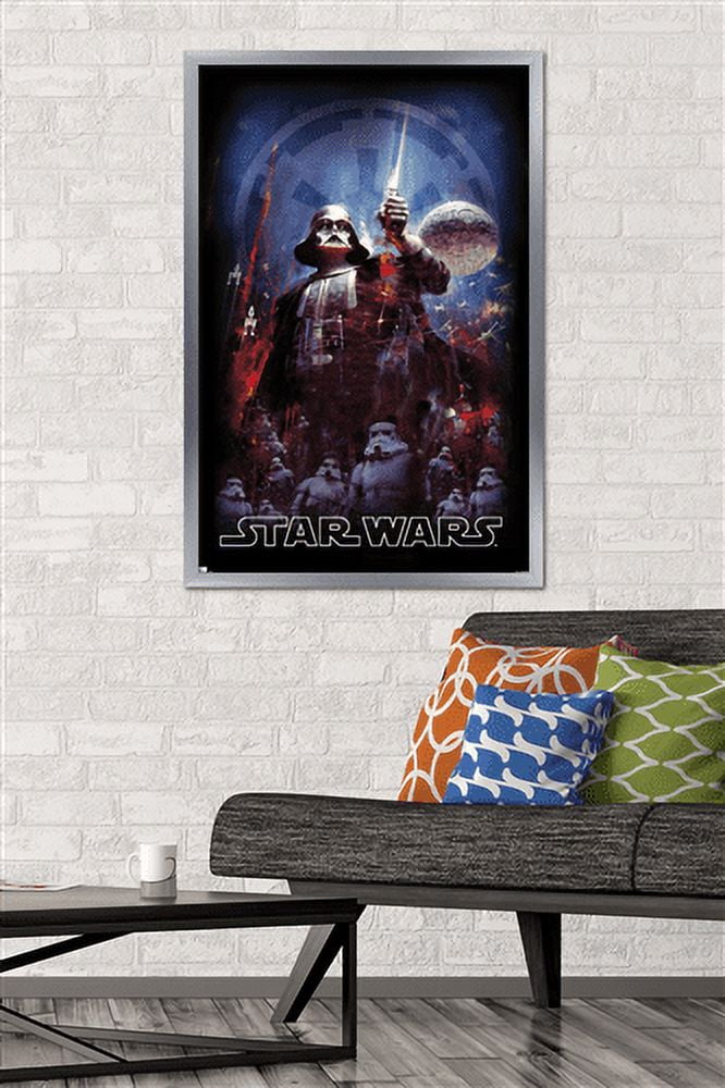 Star Wars: Empire Strikes Back - Empire Illustration Wall Poster, 22.375" x 34", Framed