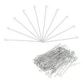 thumbnail image 1 of 500Pcs Hallazgos de Pasadores de Ojo de 50mm de Hierro para Fabricación de Joyería 21 Gauge Plata, 1 of 6