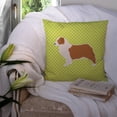 thumbnail image 3 of Australian Shepherd Dog Checkerboard Green Fabric Decorative Pillow, 3 of 4
