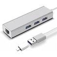 thumbnail image 1 of Adaptador Hub Ethernet Rj45 Red Lan Usb C 3 Usb3.0 Gris, 1 of 5