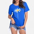 thumbnail image 5 of Trendfront Womens Daisy T-Shirt Flower Graphic Print Tee Crewneck Short Sleeve Summer Loose Fit Casual Pullover Daily Classic Tops, 5 of 8