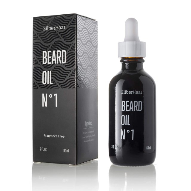 ZilberHaar - Aceite para Barba N 1 - Aceite de Jojoba Marroquí Orgánico Puro y Aceite de Argán - Ingredientes Naturales Sin Fragancia Libre de Crueldad - Para el Crecimiento e Hidratación Natural de l