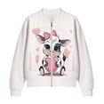 thumbnail image 4 of DISNIMO Valentine's Day Sweatshirts for Women Cow Heart Printed Jackets Zip Up Outwear Long Sleeve Sweatshirt Jacket for Fall Winter, XL, 4 of 7